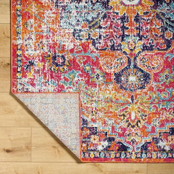 Livabliss Odelia Vintage Bohemian Runner Area Rug,2'7" x 7'3",Pink/Orange