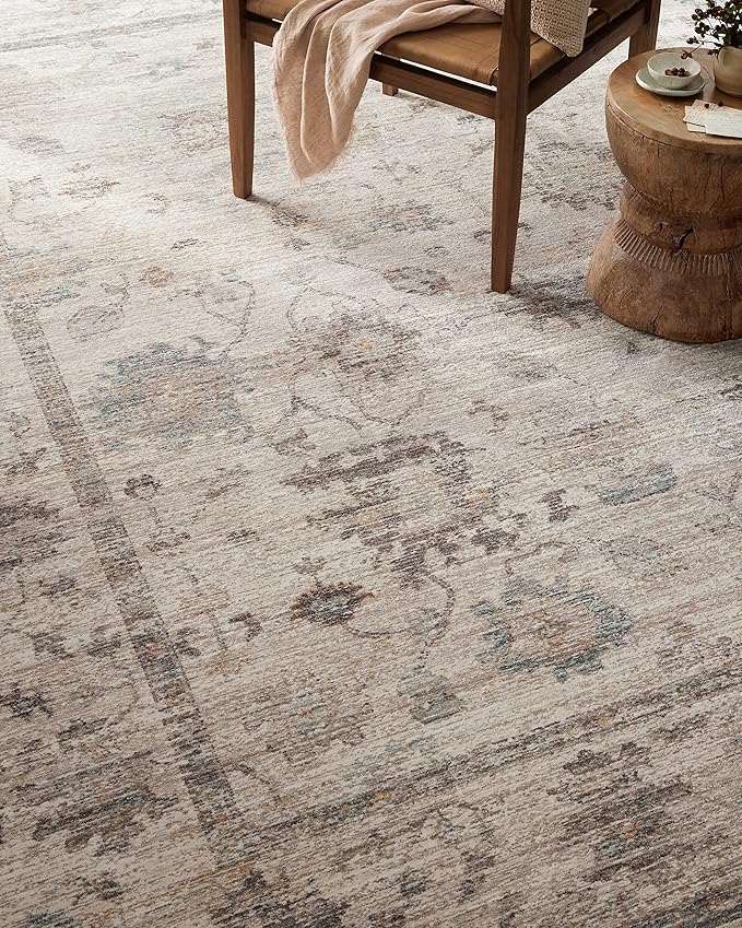 Loloi Magnolia Home by Joanna Gaines Millie Collection MIE-01 Silver/Dove 7'-10" x 10', .25" Pile Height, Area Rug