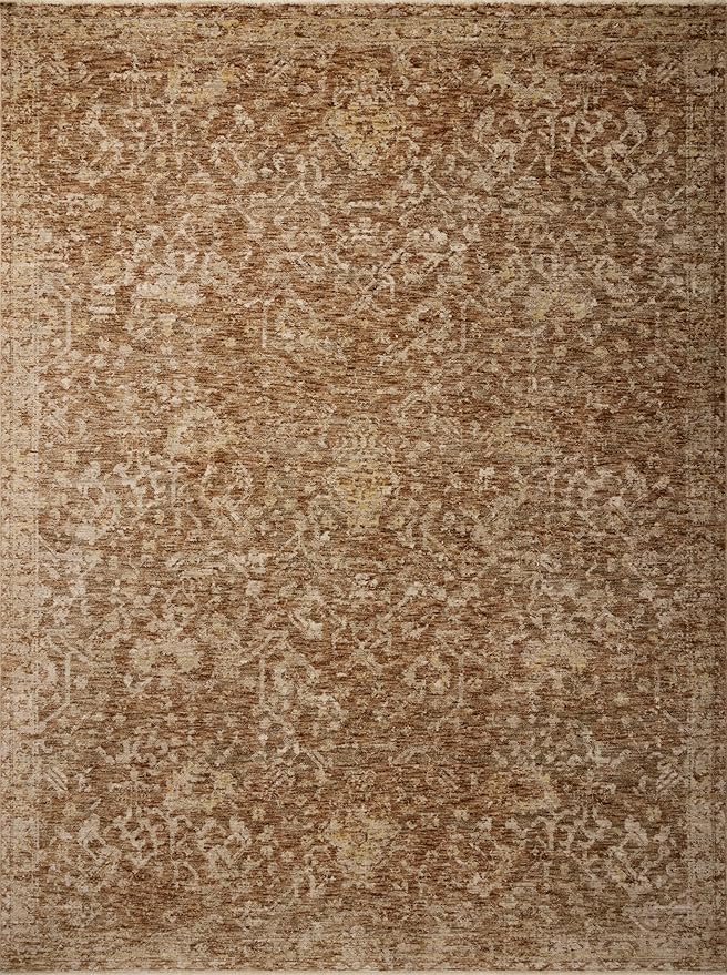 Loloi Magnolia Home by Joanna Gaines Junie Collection JUE-01 Clay/Natural 7'-10" x 7'-10", .38" Pile Height, Round Area Rug