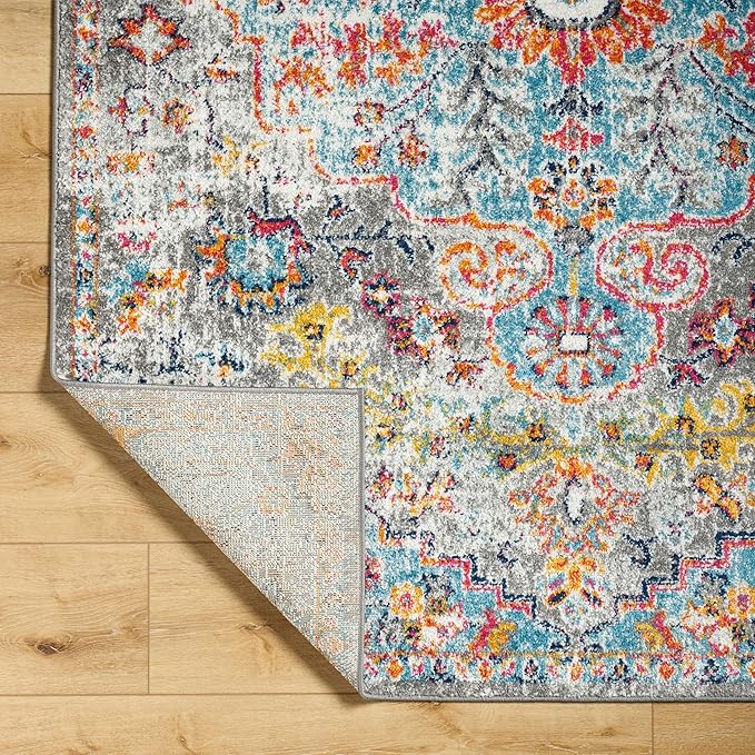 Livabliss Odelia Vintage Bohemian Runner Area Rug,2'7" x 7'3",Aqua