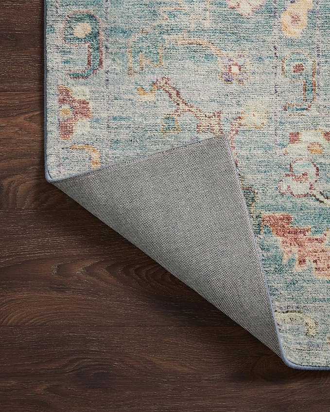 Loloi Margot Collection MAT-06 Denim/Multi 5'-0" x 7'-6" Area Rug feat. CloudPile, No-Shed Easy Clean Large Patterned Area Rug for Living Room, Bedroom, Dining Area