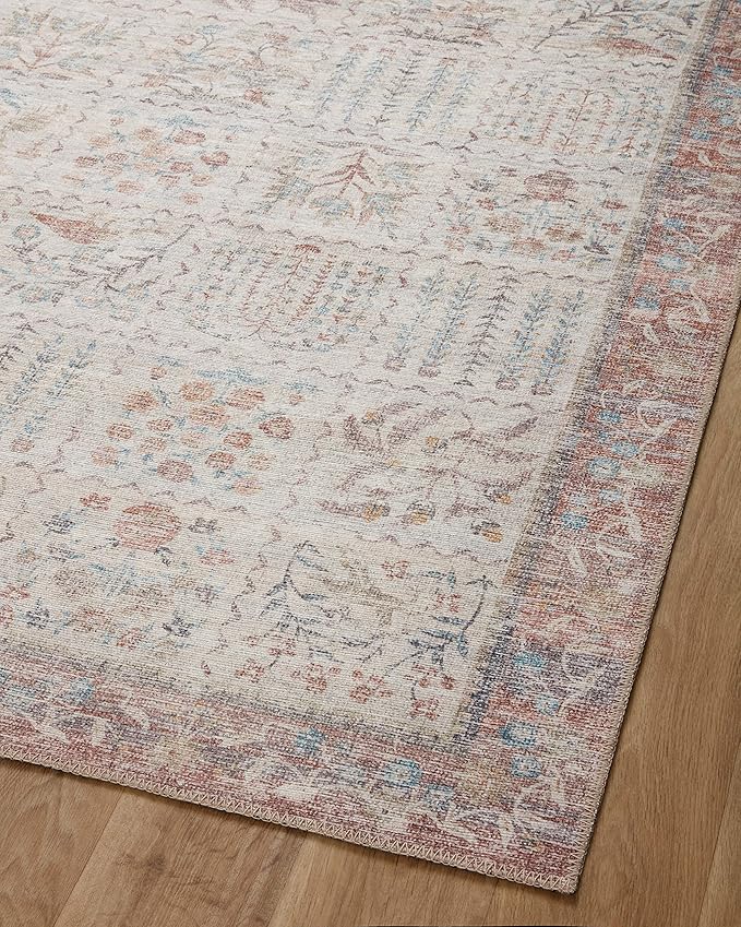 Loloi Rifle Paper Co. Maison Collection MAO-08 Cream 3'-0" x 3'-0" Round, .19" Pile Height, Accent Rug