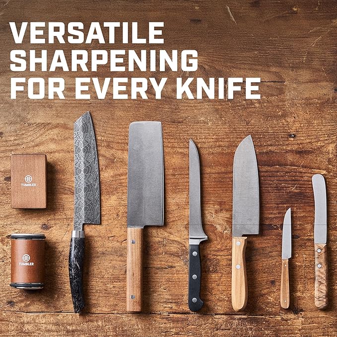 Tumbler Rolling Knife Sharpener Starter Set - Knife Sharpening Made Easy - Complete Gift Set