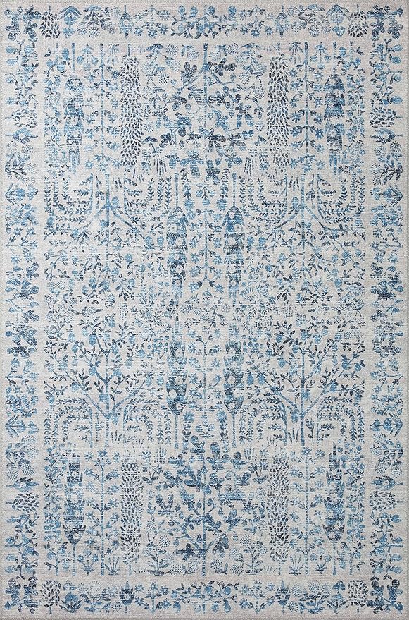 Loloi Rifle Paper Co. Maison Collection MAO-07 Blue 2'-3" x 3'-9", .19" Pile Height, Accent Rug