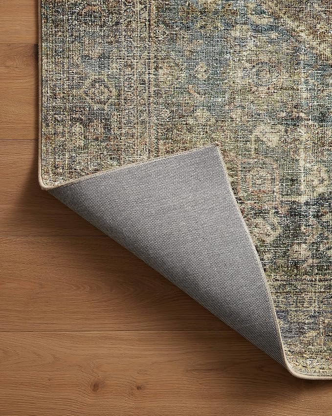 Loloi Amber Lewis Morgan Collection MOG-05 Spice/Lagoon 3'-6" x 5'-6" 38" Thick Accent Rug feat. CloudPile, Neutral, Room Décor, Vintage Inspired, Livingroom, Bedroom, Dining Area