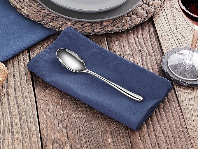 Artaste Rain II Forged 18/10 Stainless Steel Teaspoon Set of 12, Silver, 7-Inch