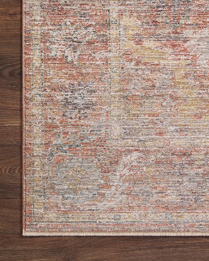 Loloi Magnolia Home by Joanna Gaines Millie Collection MIE-04 Sunset/Multi 5'-3" x 7'-6", .25" Pile Height, Area Rug