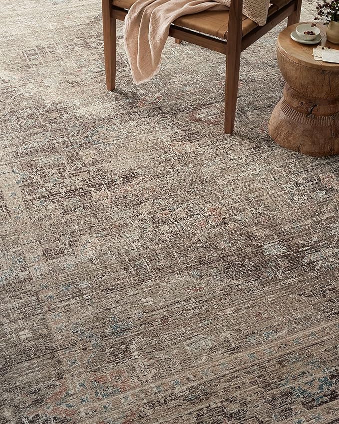 Loloi Magnolia Home by Joanna Gaines Millie Collection MIE-03 Charcoal/Dove 7'-10" x 10', .25" Pile Height, Area Rug
