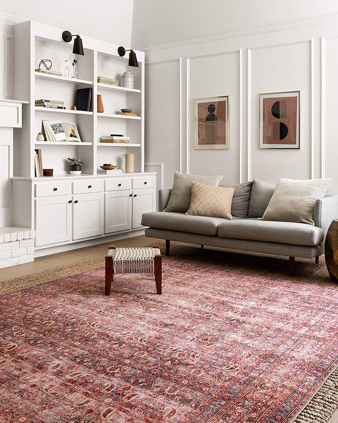 Loloi Loren Collection LQ-05 Eggplant/Crimson 5'-0" x 7'-6" Area Rug