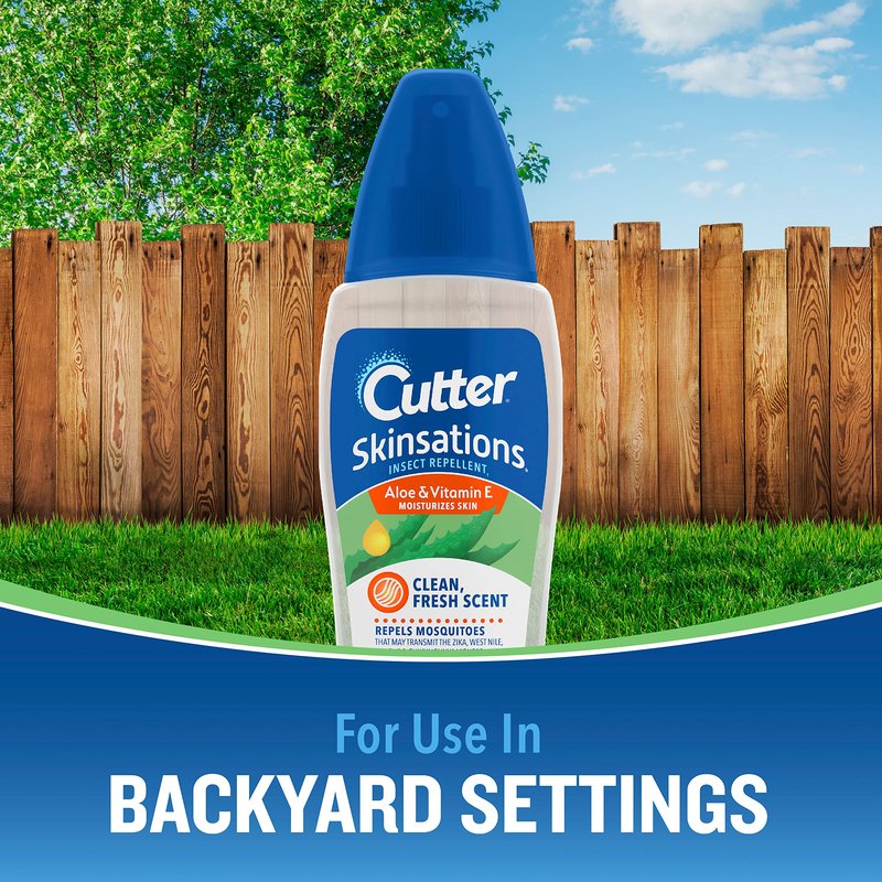 Cutter Skinsations Insect Repellent, Mosquito Repellent, Repels Mosquitoes, 7% DEET, 6 fl Ounce (Pump Spray)