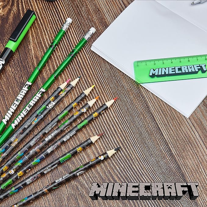 Minecraft Kids Pencil Case Stationery Pens Colored Pencils Notebook School Supplies Gamer Gifts for Boys