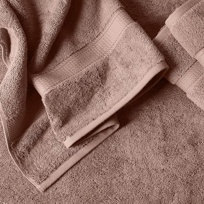 Superior Egyptian Cotton Pile 6-Piece Towel Set, 2 Bath, 2 Hand, 2 Face Towel/Washcloth, Heavyweight, Ultra Soft Luxury Towels, Thick Plush Essentials, Guest Bath, Spa, Hotel Bathroom, Muted Mauve