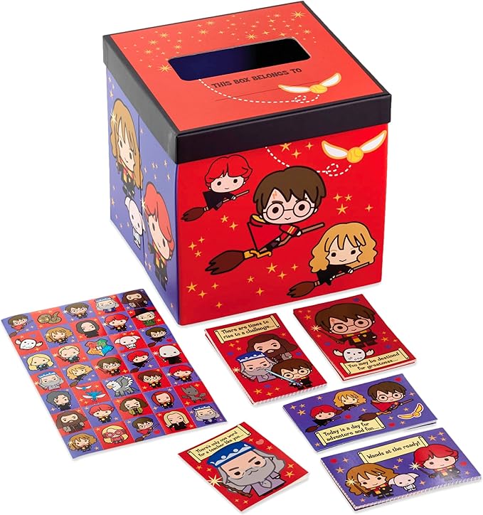 Hallmark Harry Potter Valentines Day Cards and Mailbox for Kids School Classroom Exchange (1 Box, 32 Valentine Cards, 35 Stickers, 1 Teacher Card)
