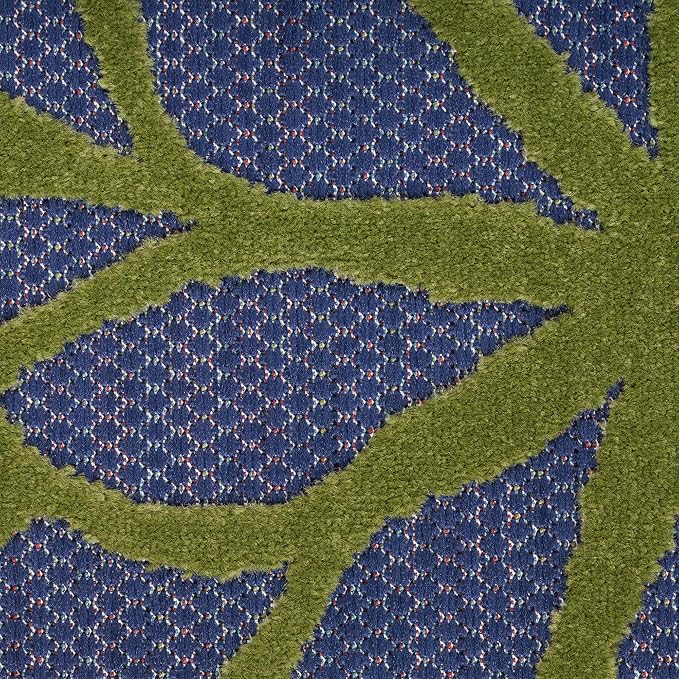 Nourison Home Aloha Indoor/Outdoor Modern Navy Multicolor 2' x 6' Area Rug, Easy Cleaning, Non Shedding, Bed Room, Living Room, Dining Room, Backyard, Deck, Patio (2x6)