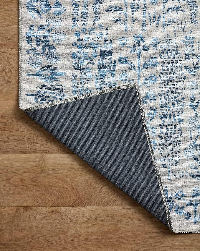 Loloi Rifle Paper Co. Maison Collection MAO-07 Blue 7'-6" x 9'-6", .19" Pile Height, Area Rug