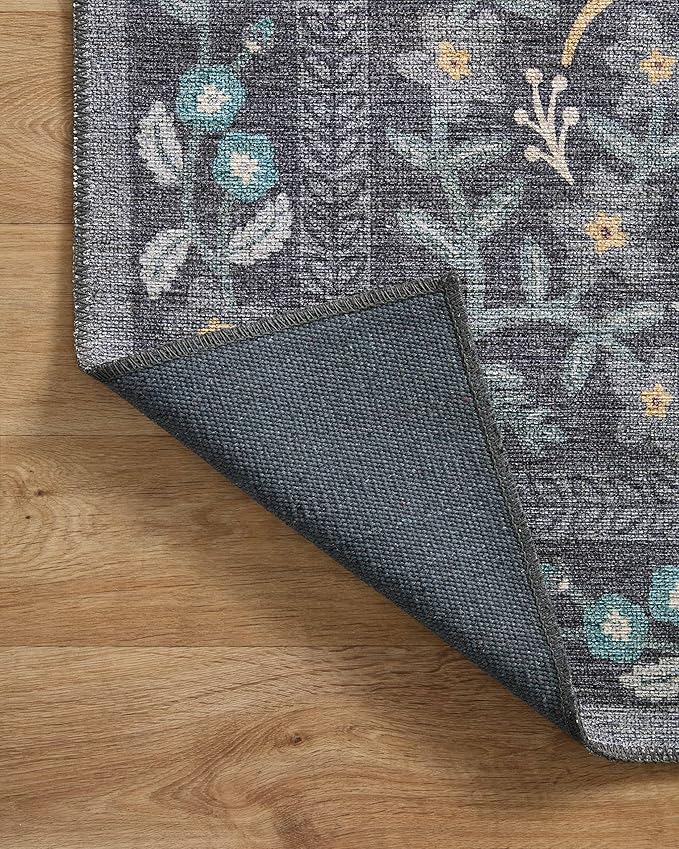 Loloi Rifle Paper Co. Maison Collection MAO-01 Nightingale Black 8'-4" x 11'-6", .19" Pile Height, Area Rug