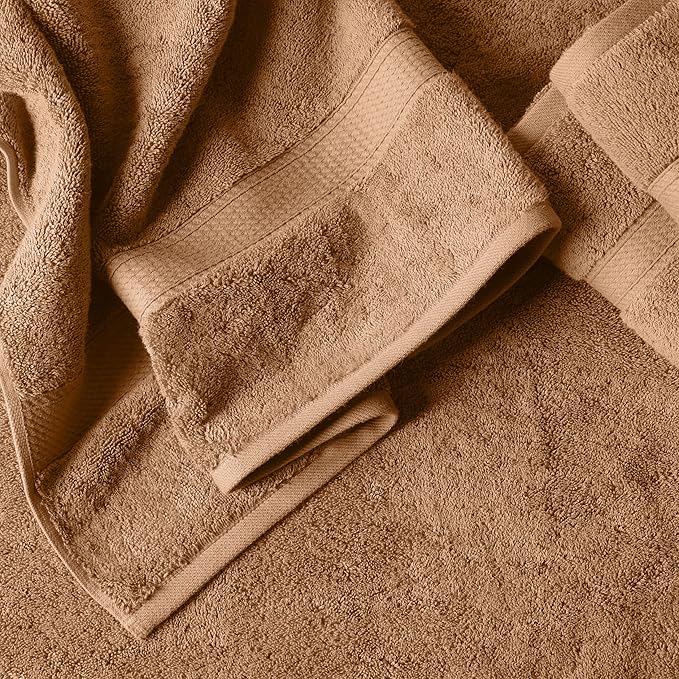 Superior Egyptian Cotton Pile 6 Piece Towel Set, Includes 2 Bath, 2 Hand, 2 Face Towels/Washcloths, Ultra Soft Luxury Towels, Thick Plush Essentials, Guest Bath, Spa, Hotel Bathroom, Rust