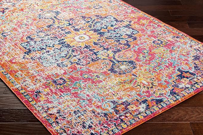 Livabliss Odelia Vintage Bohemian Area Rug,7'10" x 10'3",Pink/Orange