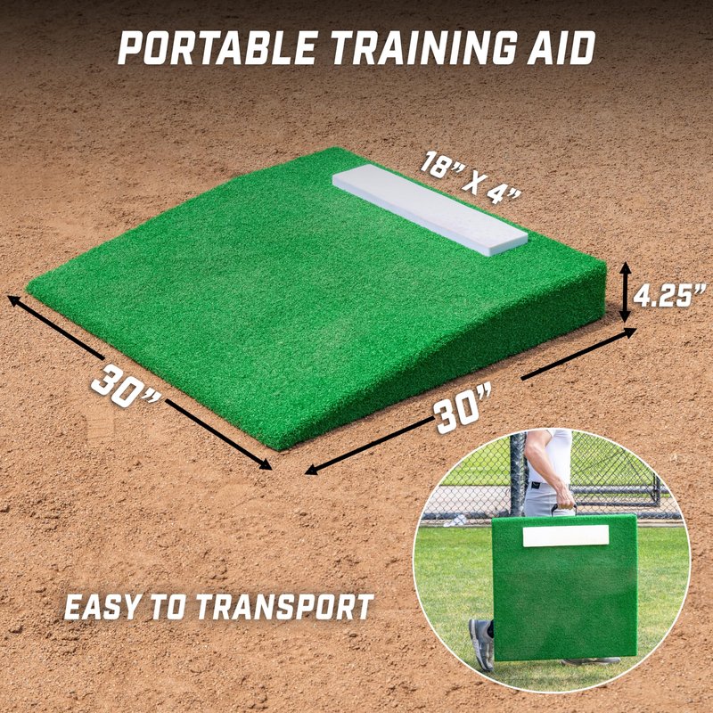 GoSports Portable Pitching Mound for Baseball Pitchers - 30 x 30 x 4 Inch