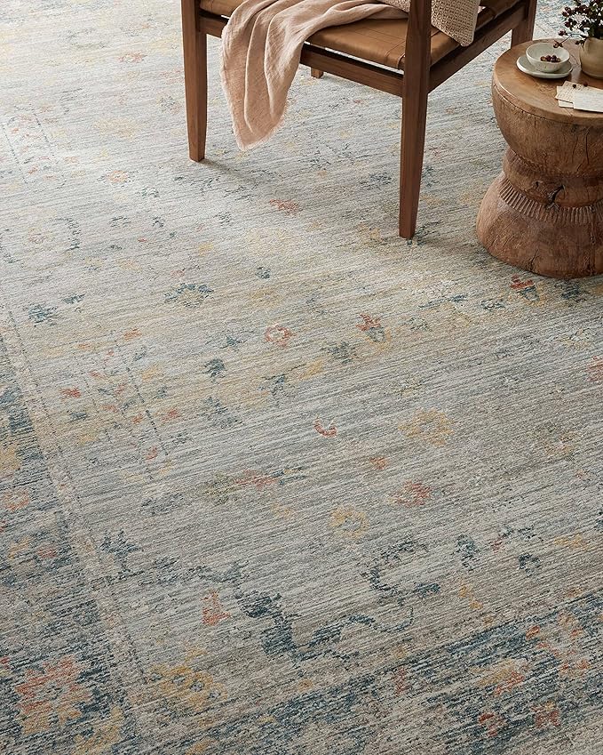 Loloi Magnolia Home by Joanna Gaines Millie Collection MIE-04 Slate/Multi 9'-6" x 13'-1", .25" Pile Height, Area Rug