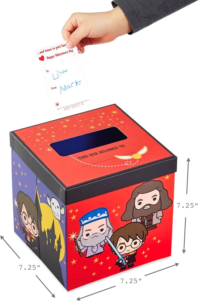Hallmark Harry Potter Valentines Day Cards and Mailbox for Kids School Classroom Exchange (1 Box, 32 Valentine Cards, 35 Stickers, 1 Teacher Card)