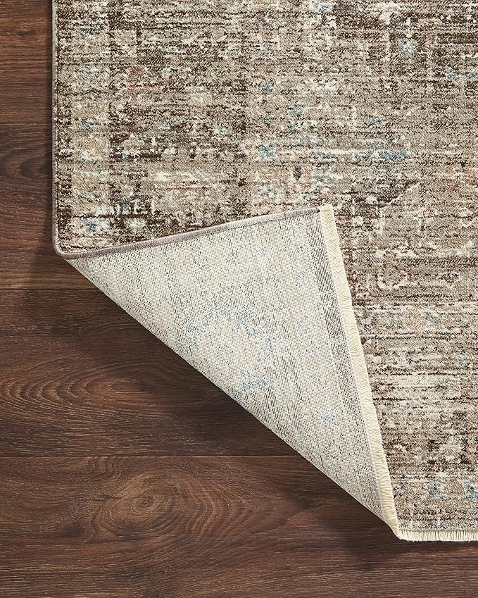 Loloi Magnolia Home by Joanna Gaines Millie Collection MIE-03 Charcoal/Dove 2'-7" x 10'-0", .25" Pile Height, Runner Rug