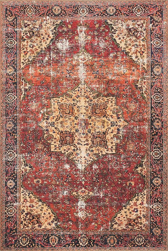 Loloi Loren Collection LQ-07 Red/Navy 2'-3" x 3'-9" Accent Rug