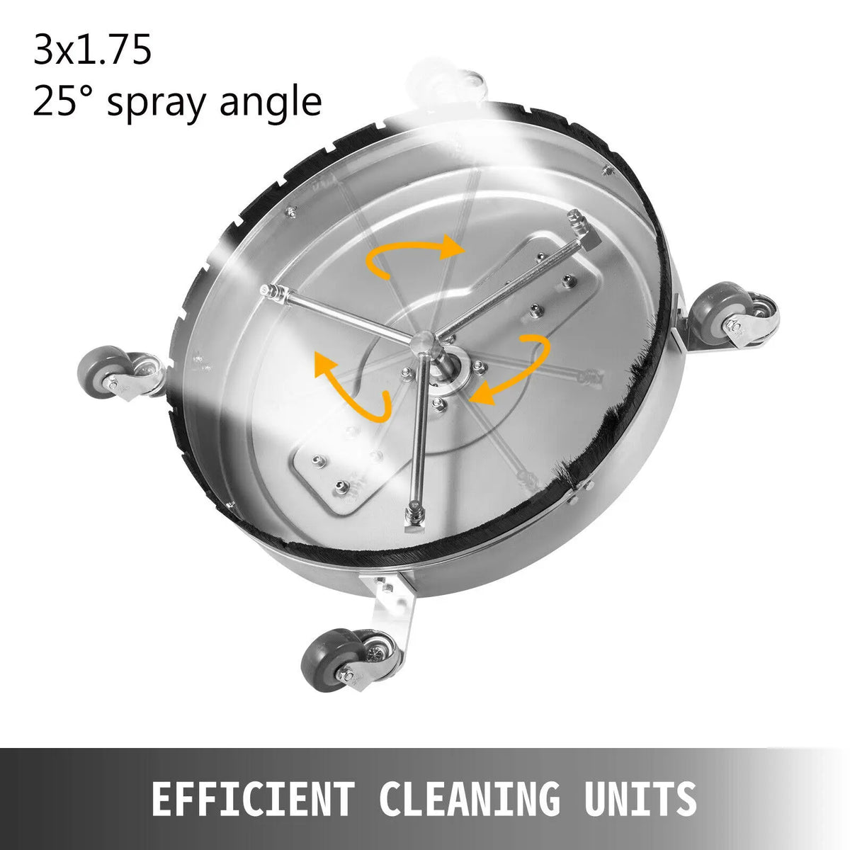 18-24 Inch Flat Surface Cleaner W/ 3 Nozzle Stainless Steel 4000PSI Pressure Washer Rotating Flat Surface Cleaning Machine