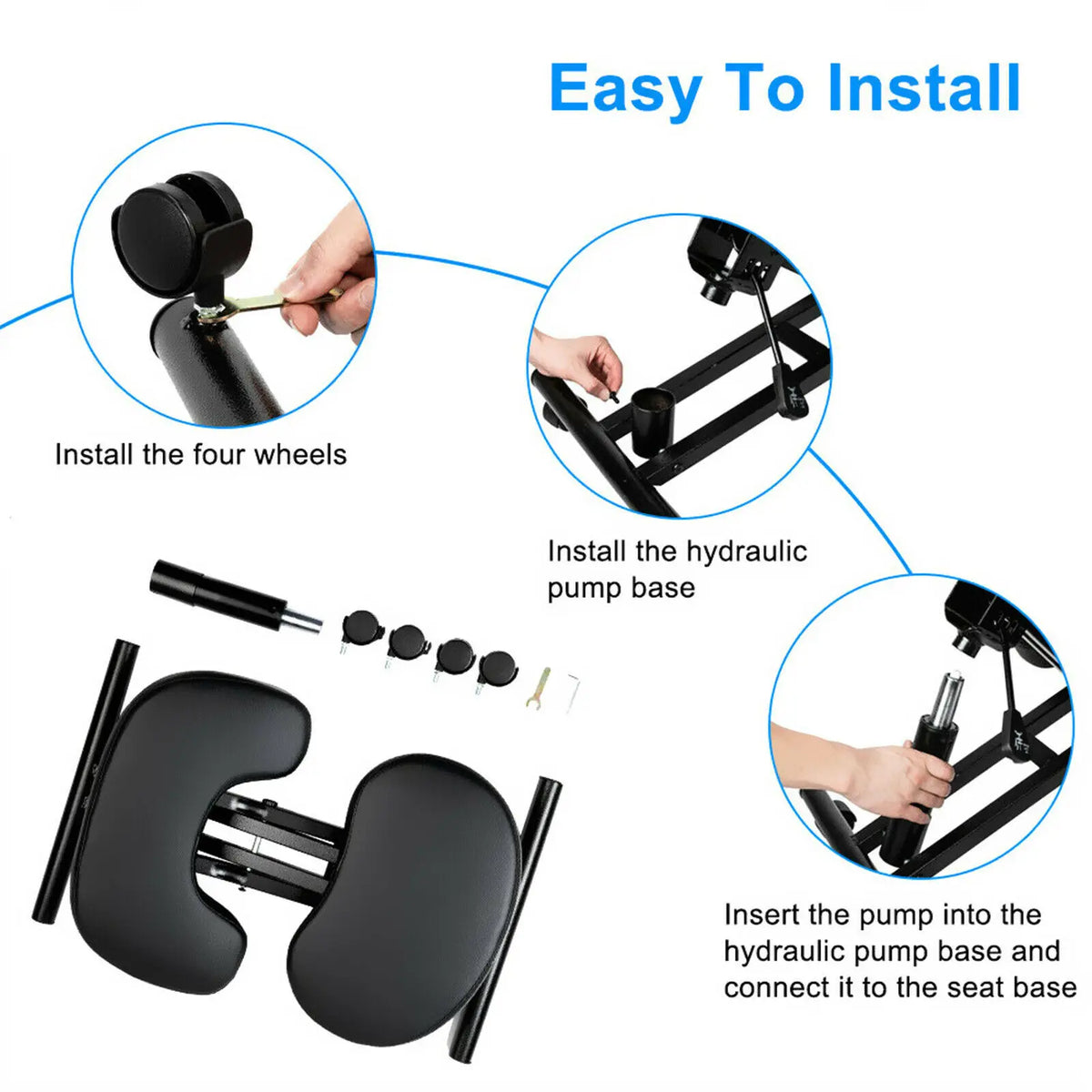 Ergonomic Kneeling Chair Adjustable Kneel Stool Thick Cushion for Balancing Back Body Shaping Home Office Computer Chair