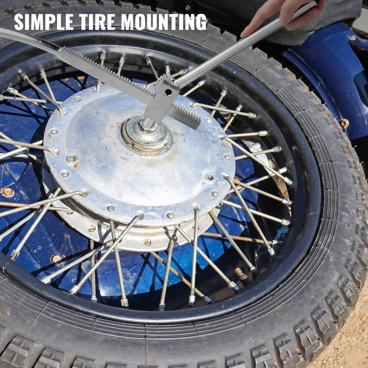 Dirt Bike Tire Mounting Tool Motorcycle Tire Changing Tool with 3 PCS Axle Shafts and 1 PC Sleeve for 16" To 21" Wheels