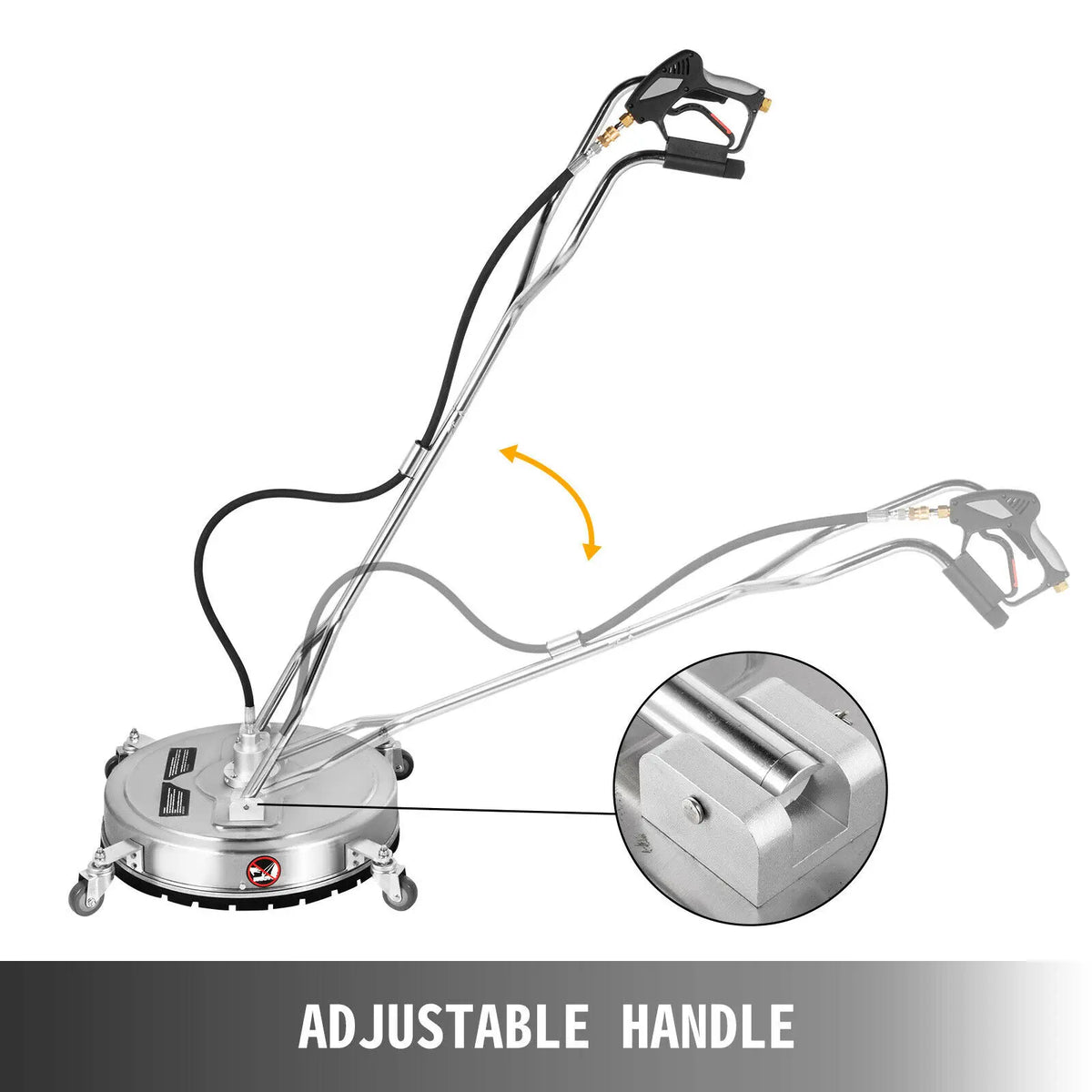 18-24 Inch Flat Surface Cleaner W/ 3 Nozzle Stainless Steel 4000PSI Pressure Washer Rotating Flat Surface Cleaning Machine