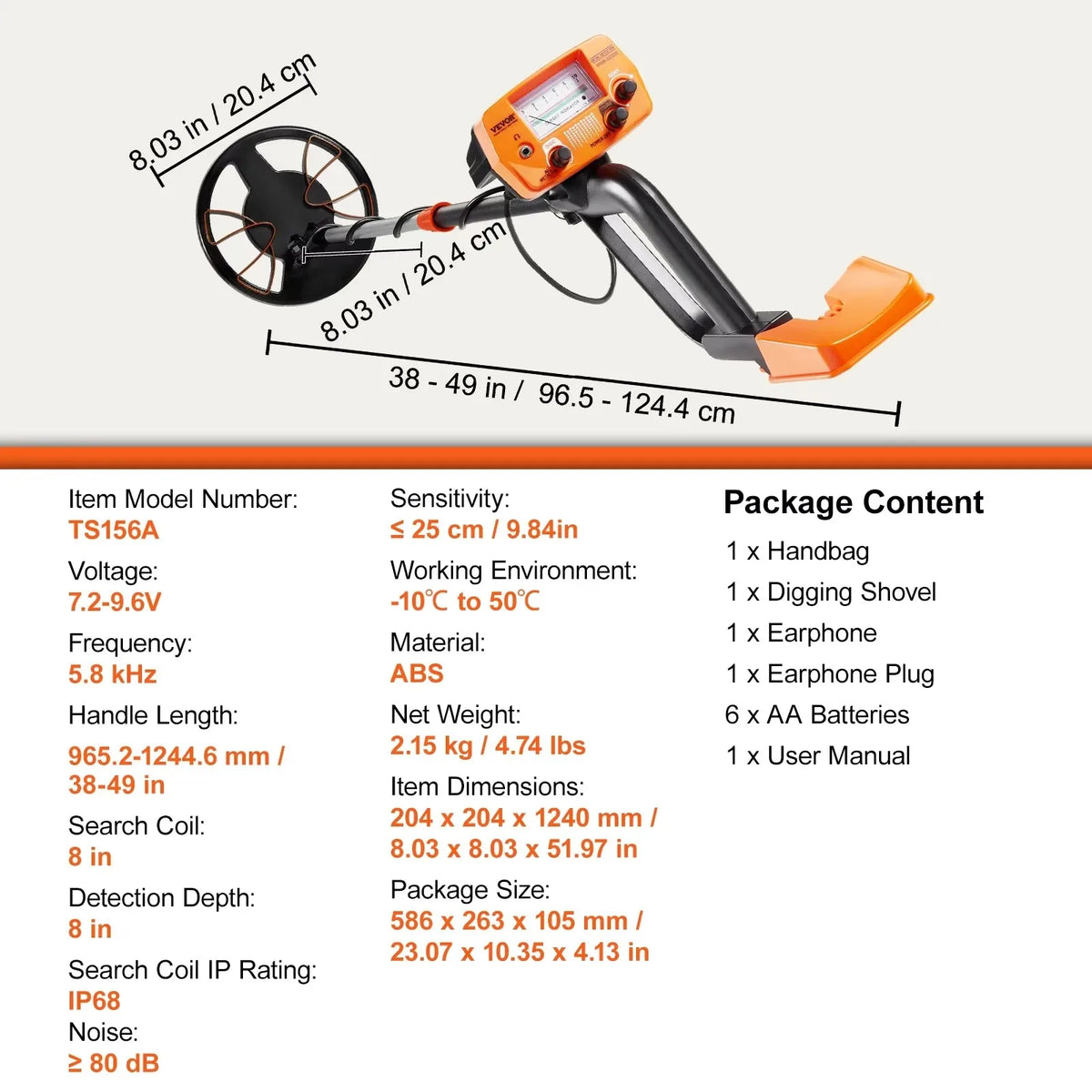 Metal Detector for Adults & Kids 10Inch Waterproof Search Coil with LCD Display 7 Modes Adjustable 41''-52'' Aluminum Stem