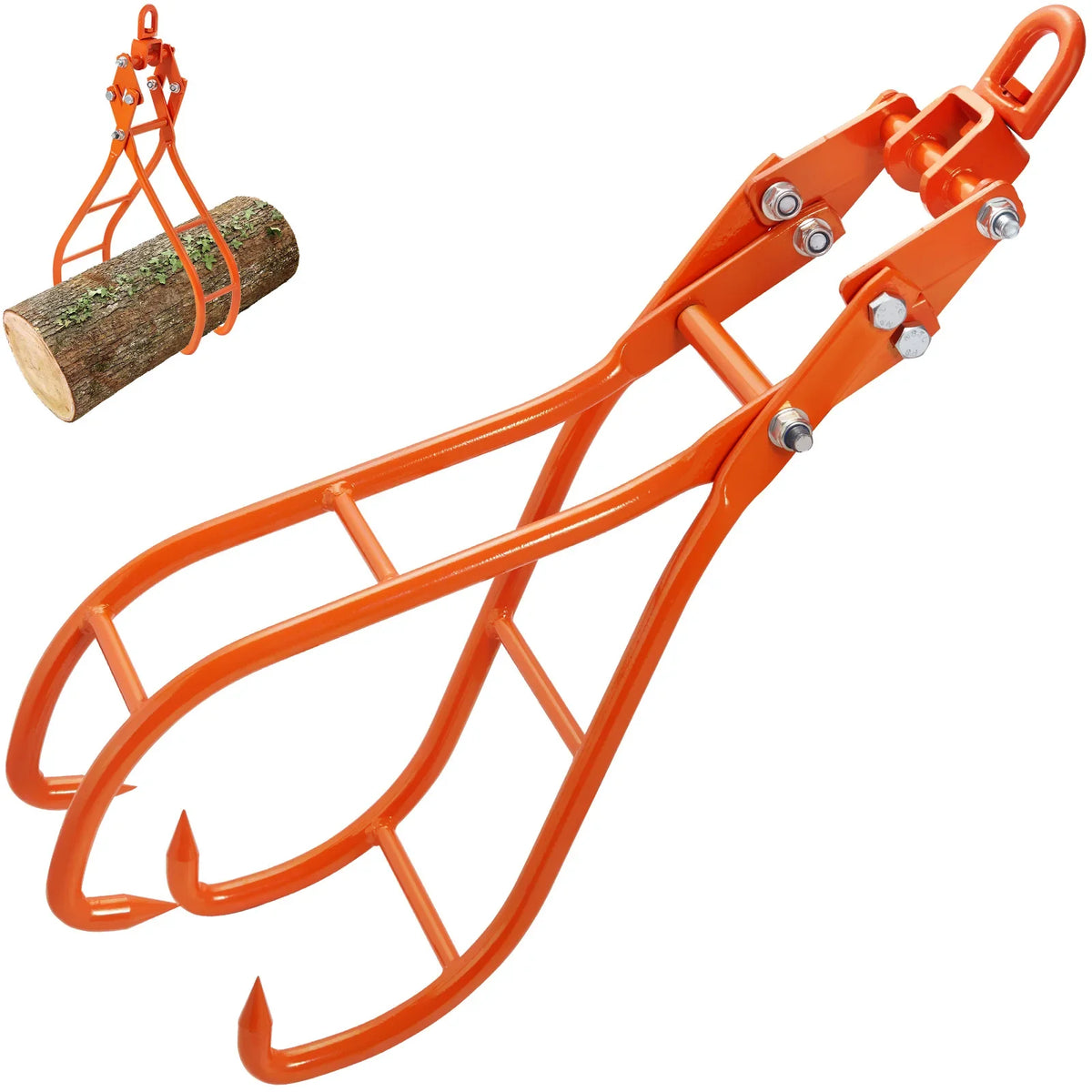 Log Skidding Tongs Log Lifting Tongs Heavy Duty Steel Lumber Skidding Tongs Loading Capacity Log Lifting Handling Tool