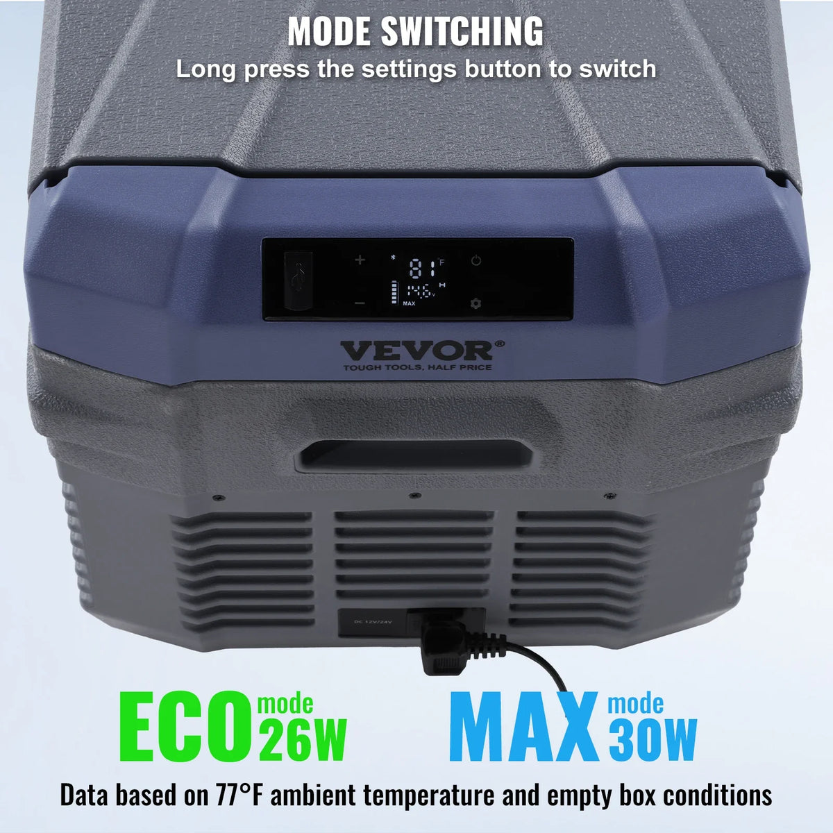 30L Car Refrigerator, 12V Car Fridge, Single Zone Portable Freezer, -4℉-68℉, 12/24V DC and 100-240V AC Compressor Cooler