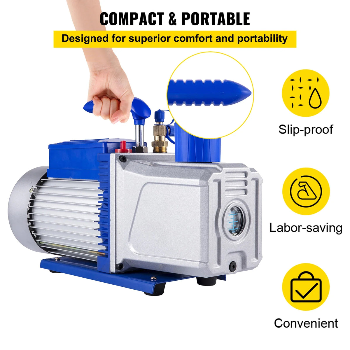 10CFM 1HP Vane Ultimate HVAC Rotary Auto AC Refrigerant Vacuum Pump, for Automobile Reparation Vacuum Evacuation