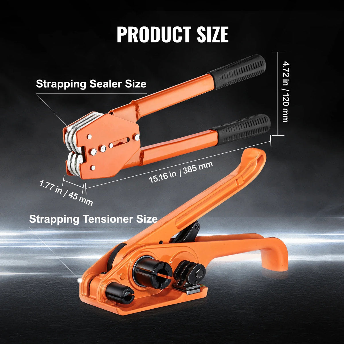 Manual Plastic Strapping Banding Machine Packing Strap Baler with Tension Tool Packer 1000ft PET Band 300 Metal Seals Kit