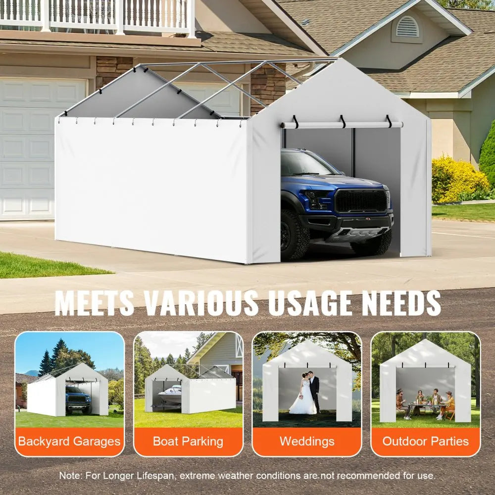 Carport Replacement Canopy Cover Side WallGarage Tent Shelter Tarp Heavy-Duty Waterproof   UV Protected