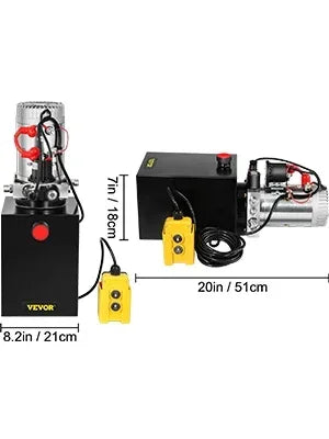 Car Jack Hydraulic Pump 12V DC Single Acting 4-20 Quart Dump Trailer Power Unit Remote Control Crane Truck Car Lift Motor