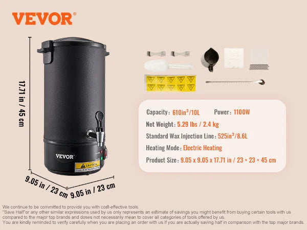 5/10L Wax Melter for Candle Making,Extra Large Electric Wax Melting Pot,w/Easy Pour Spout & 9level Temp Control,Easy Clean