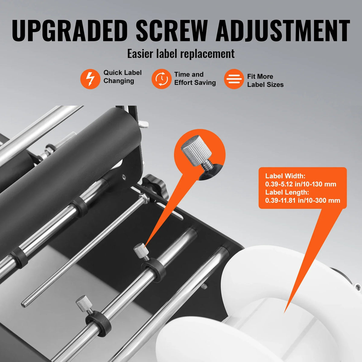 Manual Round Bottle Labeling Machine 15-20pcs/min Adjustable Labeler for Bottles Diameter 0.78-4.72 in (with Pressing Bar)