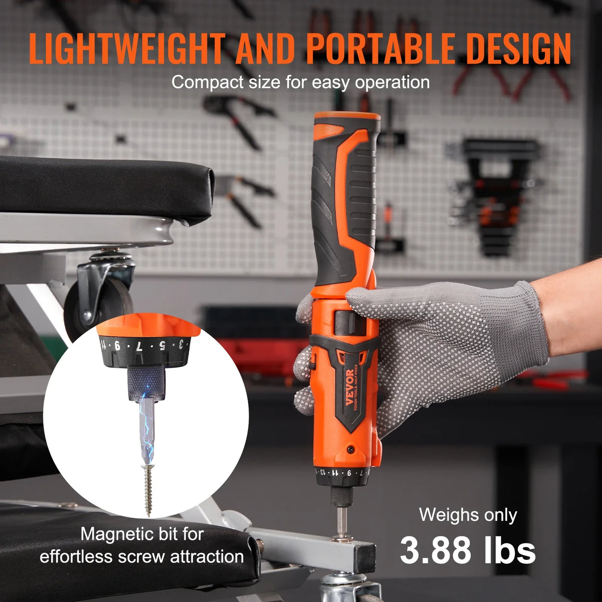 Cordless Screwdriver 8V 7Nm Electric Screwdriver Rechargeable Set with 82 Accessory Kit and Charging Cable LED Light