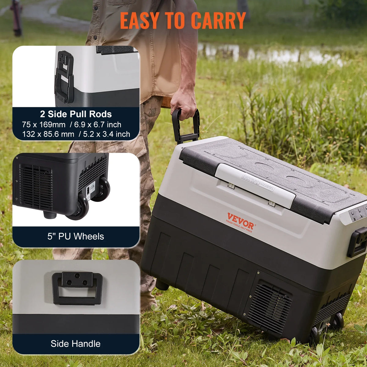 55L Car Refrigerator Mini Fridge Freezer Portable Compressor Cooler Ice Box Keep Cool for Camping Travelling