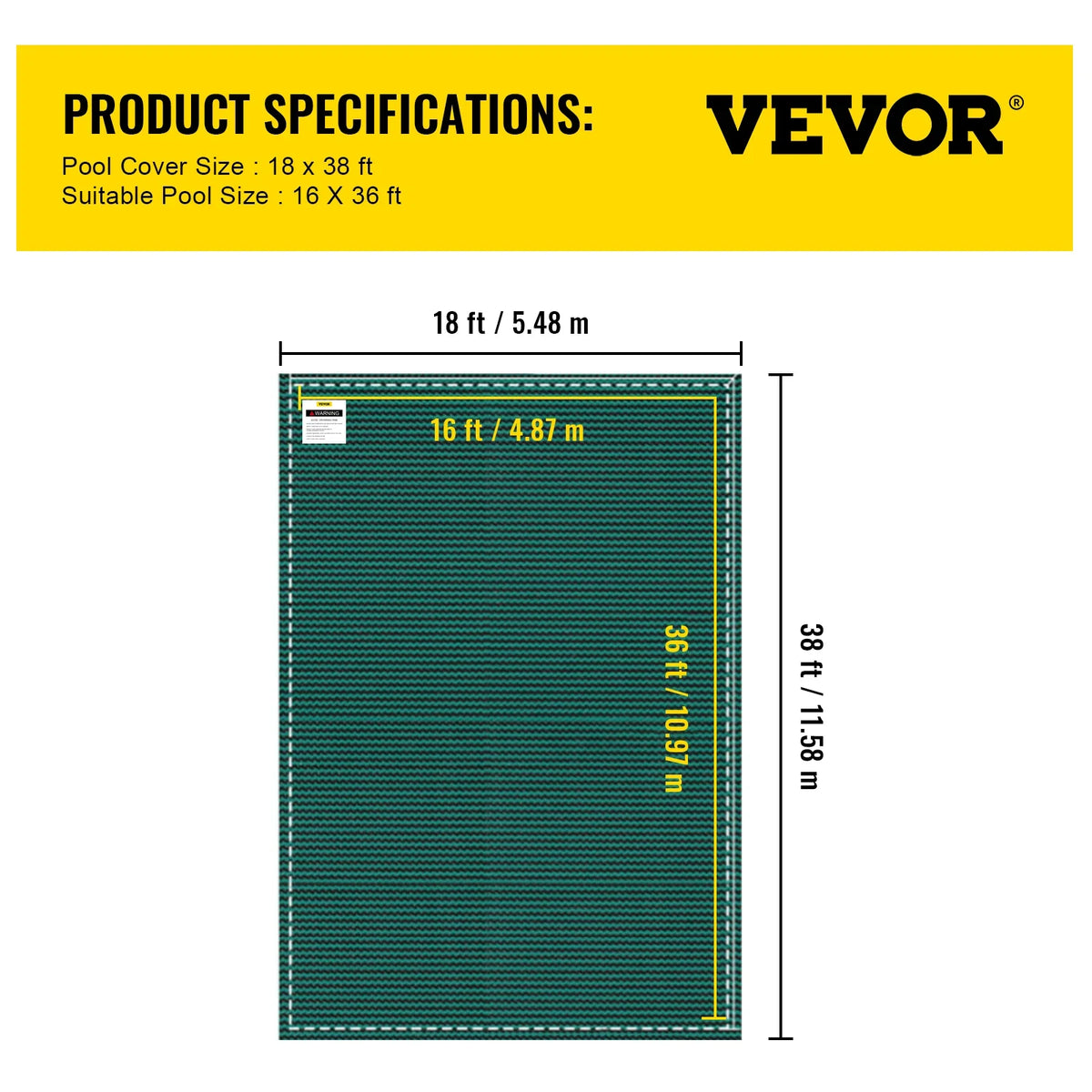 Inground Pool Safety Cover Winter Pool Cover Outdoor Summer Dust Cover PP Material Pool Cover with Good Rain Permeability