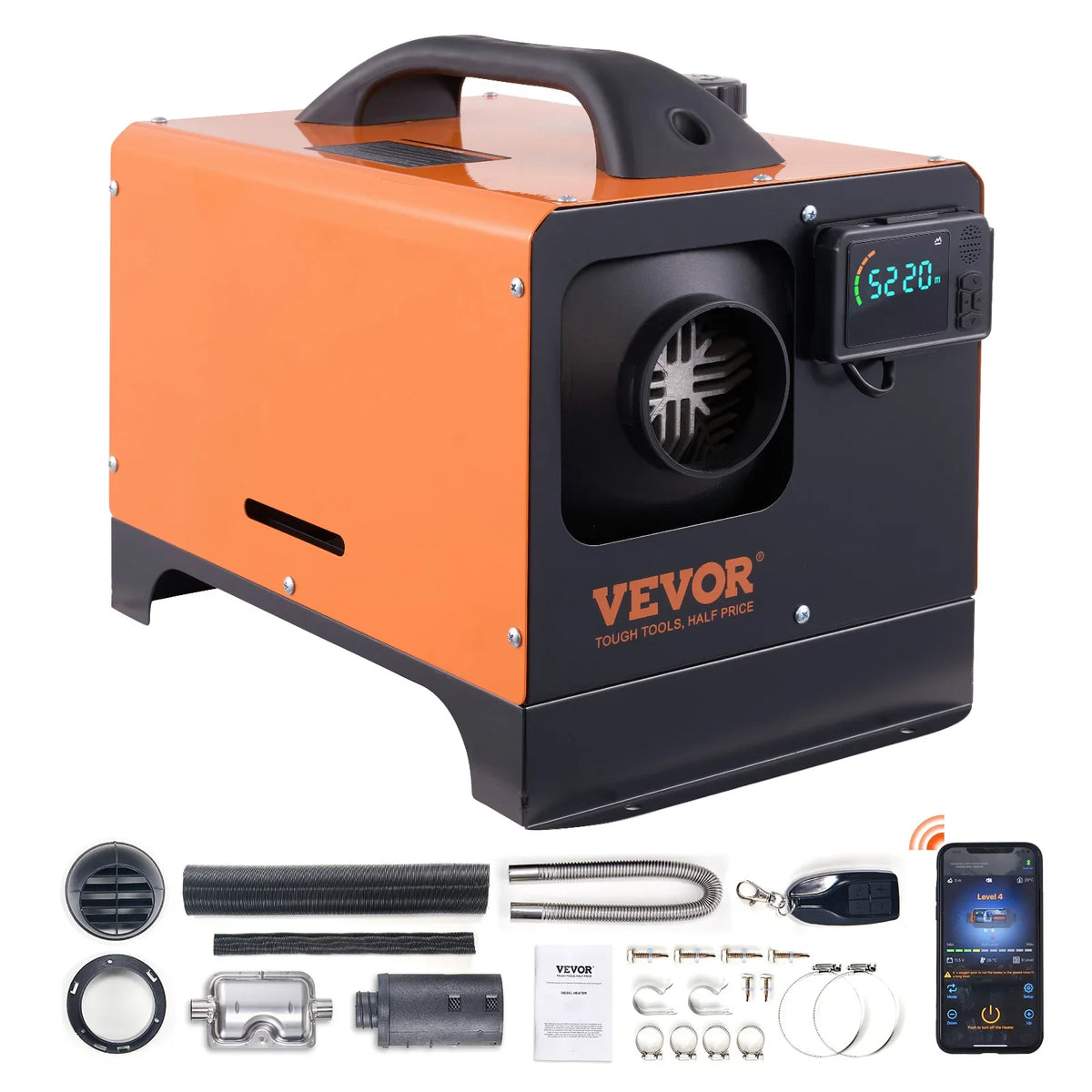 8 KW Diesel Air Heater Bluetooth App Control Remote Control and LCD Portable Parking Heater for Home RV Trailer Camper Van