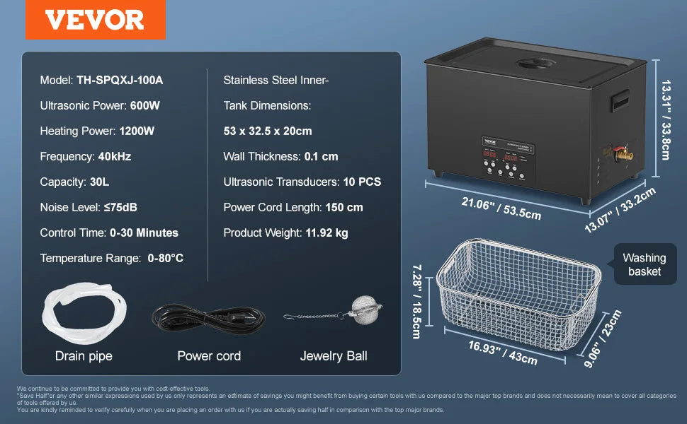 Ultra Sonic Cleaner 2/3/6/10/15/30L 300W 40kHz Digital Ultrasonic with Timer&Heater with Basket for Gun Parts Bullets