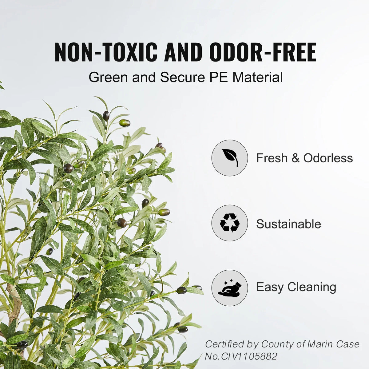 Artificial Olive Tree 5/6ft Faux Plants Indoor Decor PE Material Green Faux Potted Tree for Home/Office/Warehouse Decor