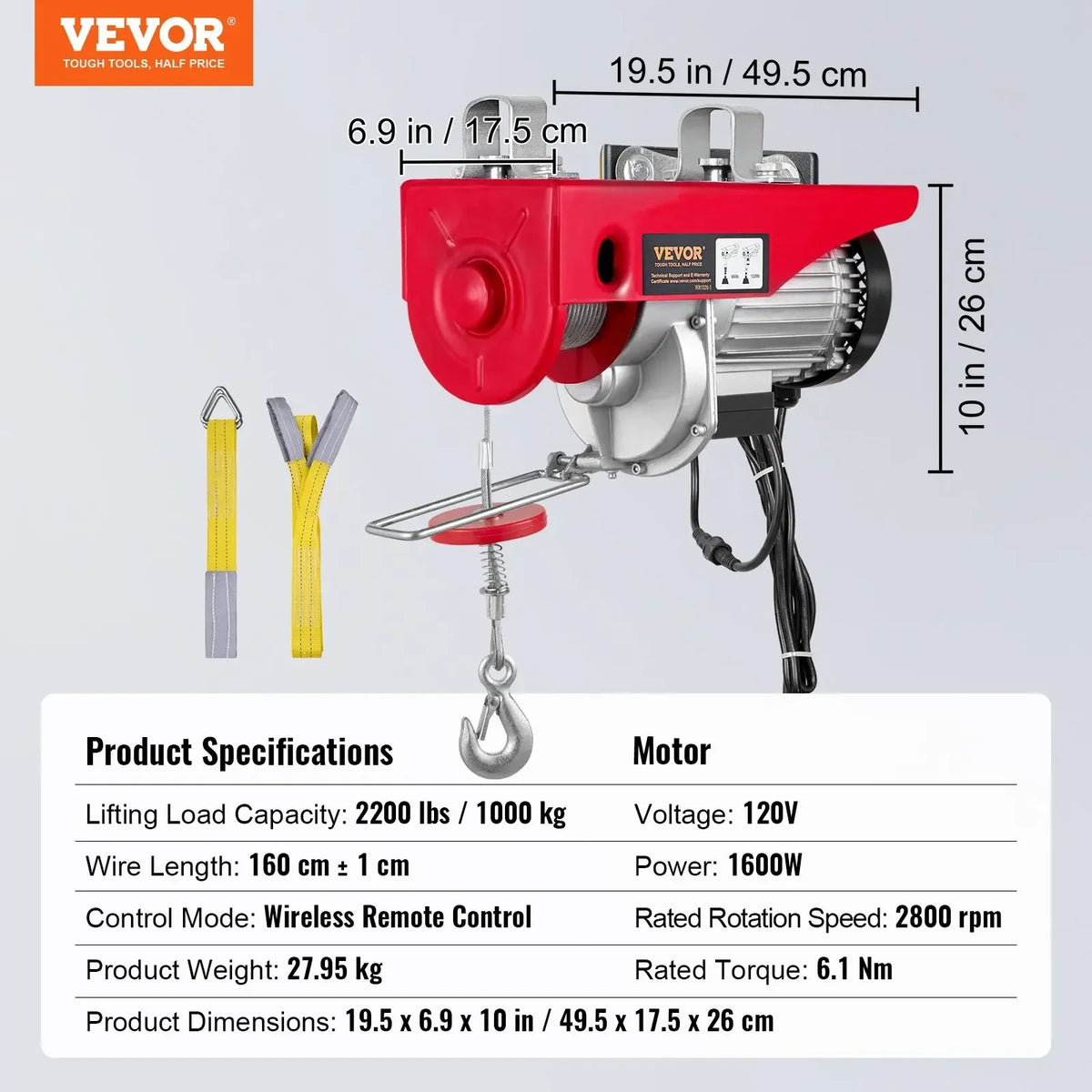 Electric Hoist 200-1000kg with Wired/Wireless Remote Control Lifting Crane Cable Hoist Winch for Boat Car Garage Elevator