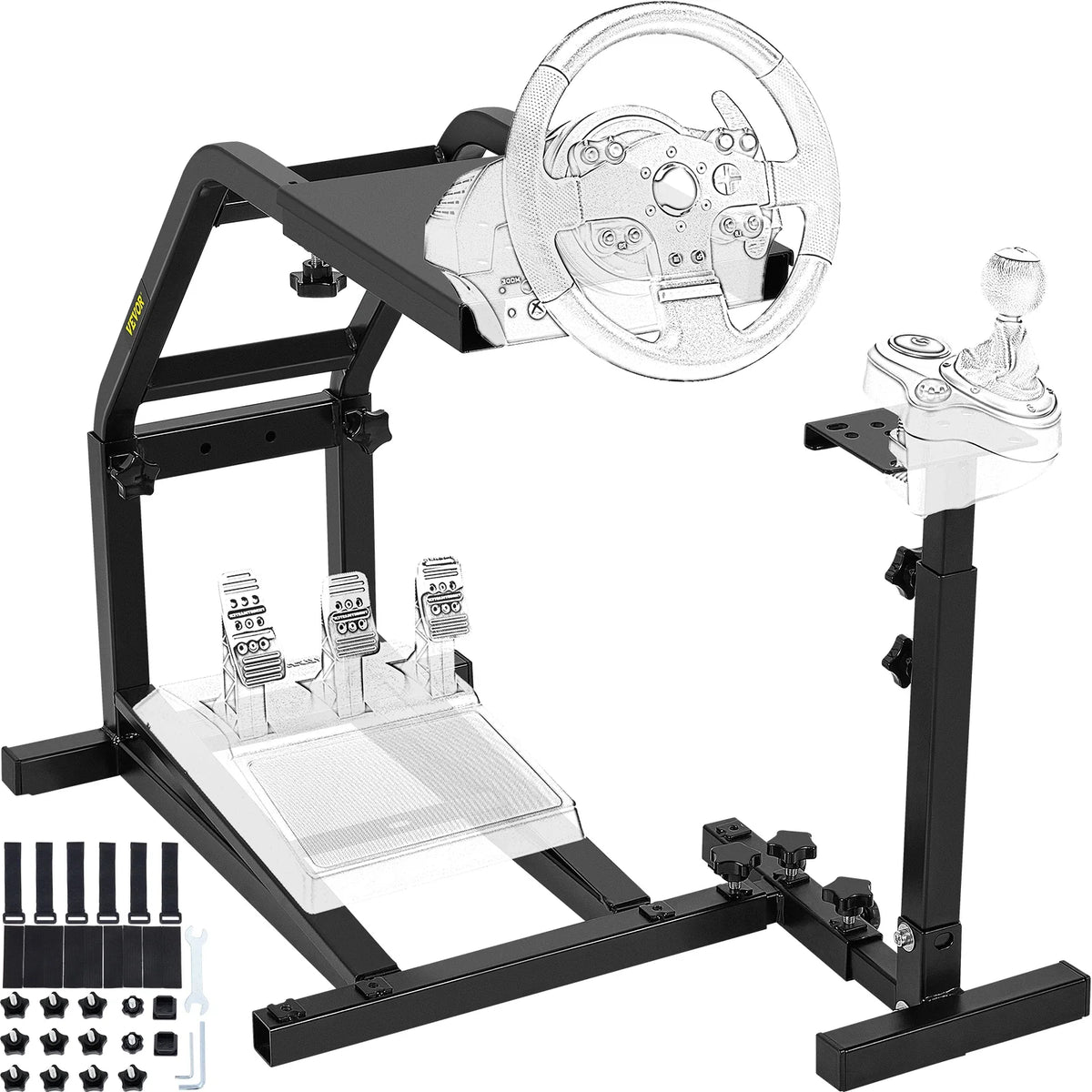 Racing Simulator Cockpit Height Adjustable Racing Wheel Stand with fit for Logitech G25, G27, G29, G920