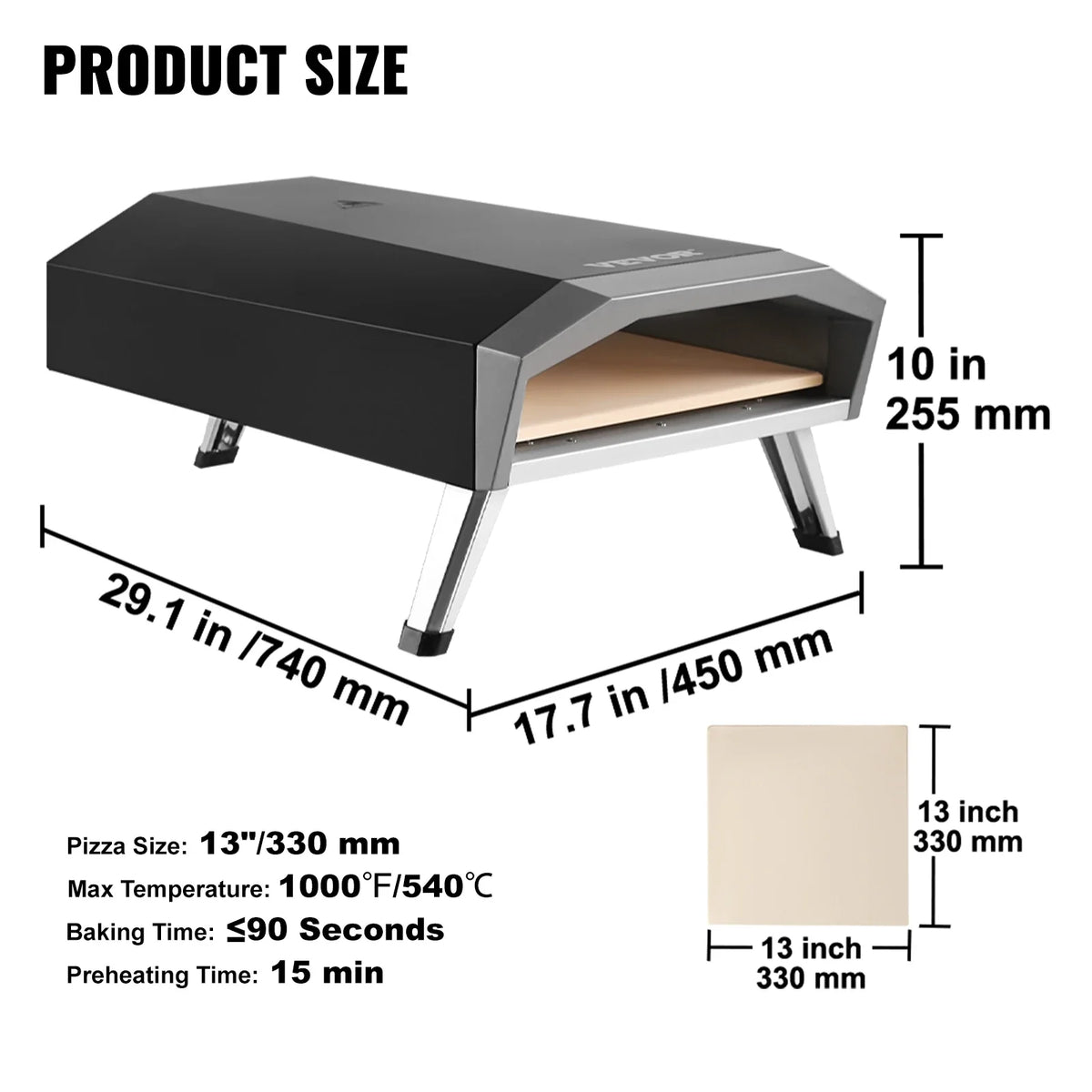 Multi-fuel Outdoor Pizza Oven,12/13/16 inch Wood Fired & Gas Pizza Maker Portable Pizza Ovens for Outside Backyard Camping