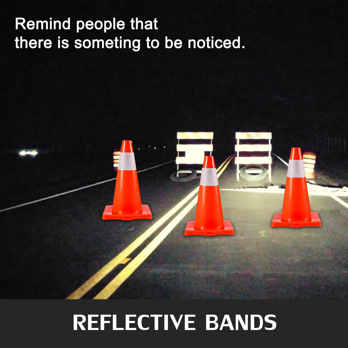 20Pack 18" Traffic Cones Safety Road Parking Cones PVC Base Hazard Construction Cones for Home Traffic Parking